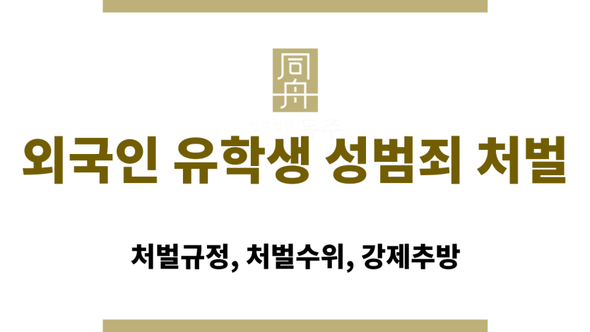 외국인 유학생 성범죄 처벌