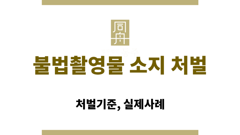 불법촬영물 소지 처벌 관련 법률 문구 사진