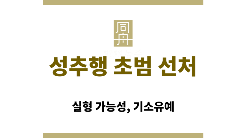 성추행 초범의 선처 가능성 관련 법적 기준 설명 이미지