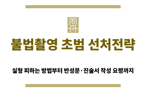 불법촬영 초범 선처 전략 요약표 이미지