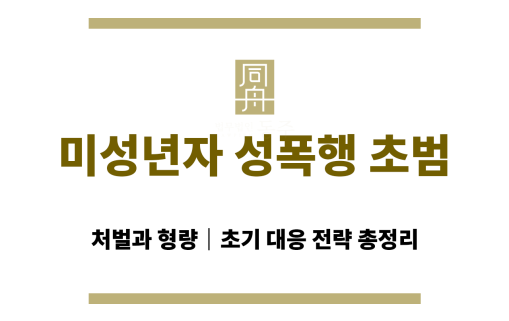 미성년자 성폭행 초범 법률 상담 이미지