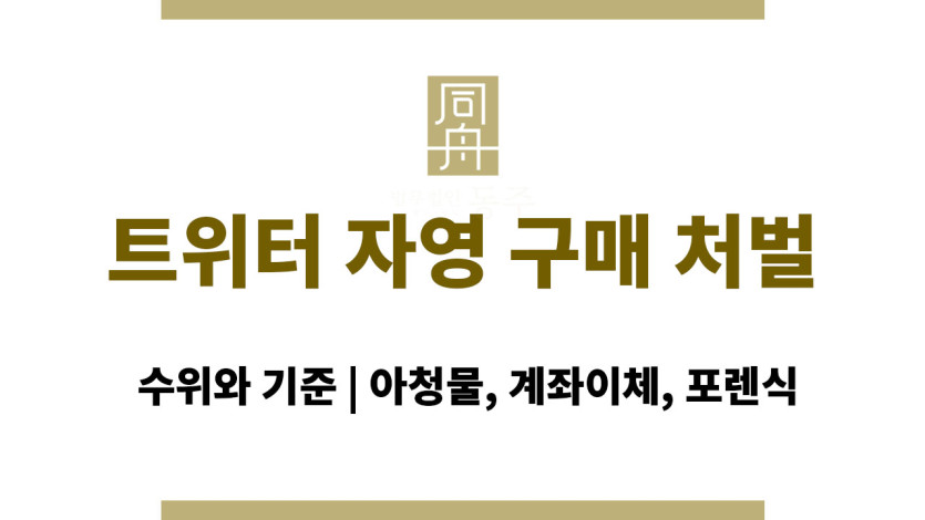 트위터 자영 구매 처벌