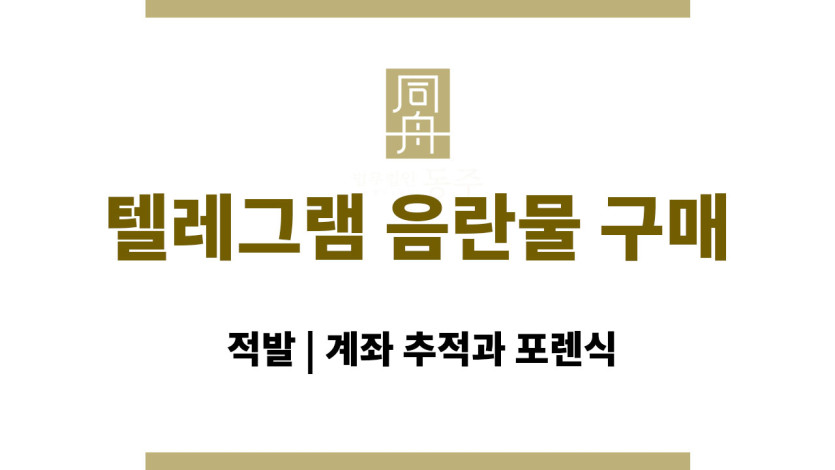 텔레그램 음란물 구매 적발 | 계좌 추적과 포렌식