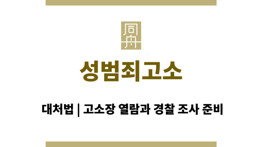 성범죄고소 당했을 때 대처법 | 고소장 열람과 경찰 조사 준비