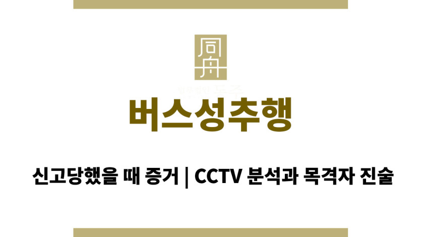 버스성추행 신고당했을 때 증거, CCTV 분석과 목격자 진술