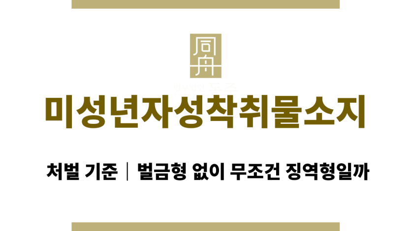 미성년자성착취물소지 처벌 기준｜벌금형 없이 무조건 징역형일까