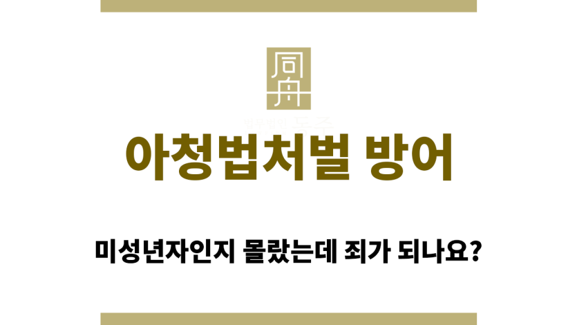 아청법처벌 방어에 있어 중요한 미성년자 연령 인지 여부