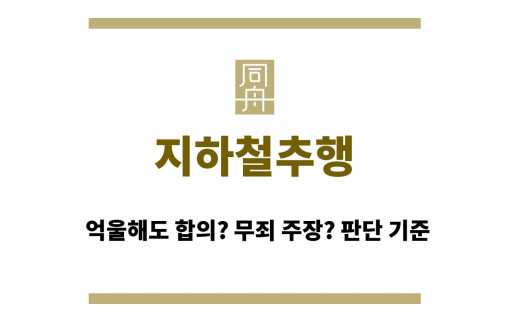 지하철추행 억울해도 합의? 무죄 주장? 판단 기준