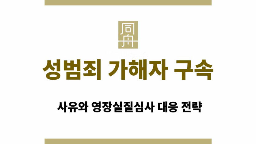 성범죄 가해자 구속 사유와 영장실질심사 대응 전략