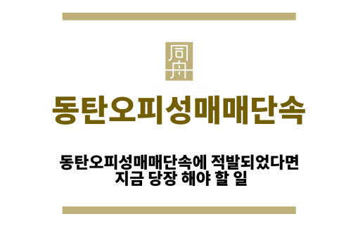 동탄오피성매매단속